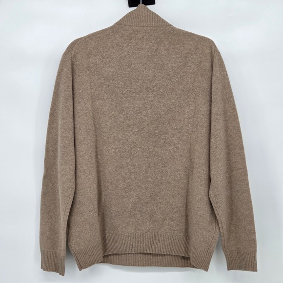 Marchbrae Men Large Lambswool 1/2 Zip Sweater Pullover Mock Neck Tan Edinburgh‎ - Picture 5 of 6